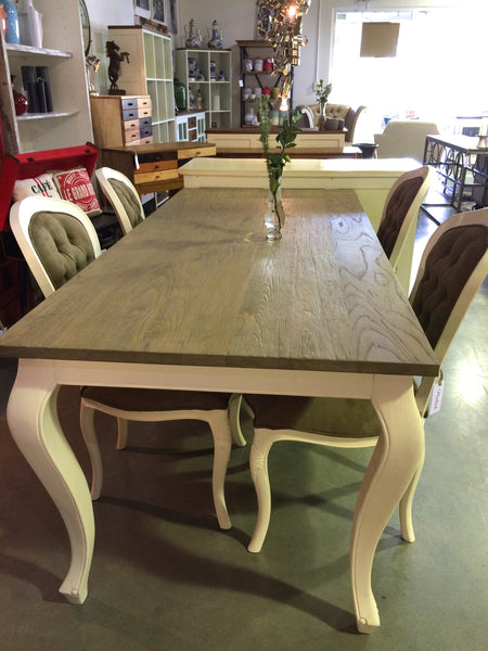 Cream & Wood Dining Table