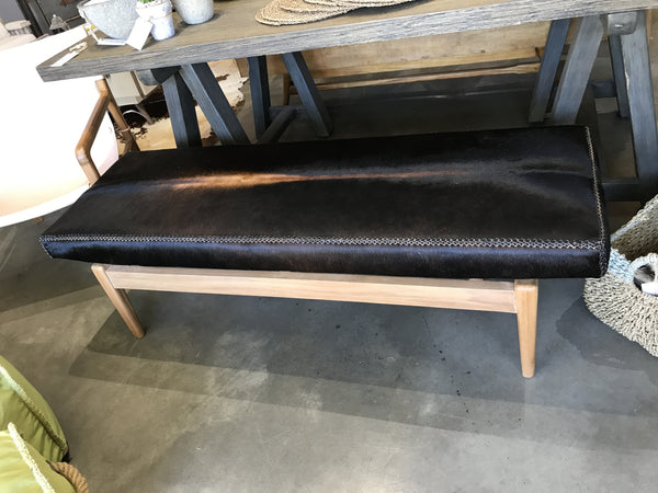 Black Cow Hide Bench