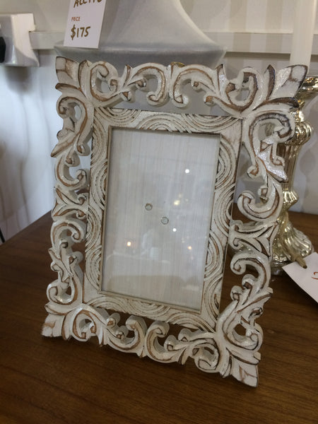 White Batik Picture Frame White