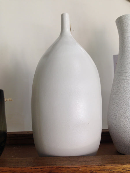 White Ceramic Vase with Tall neck