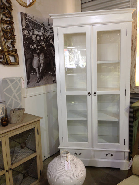 White Cabinet Shelf with 2 Drawers